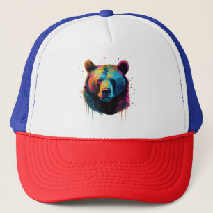 Boné Urso Grizzly Aproxima Urso Cinza Grande Pop