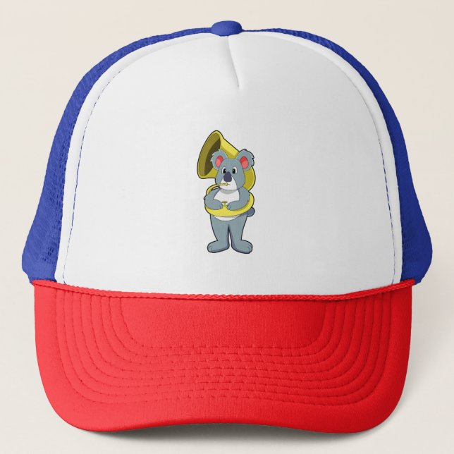 Boné Urso Koala na Música com Saxofone.PNG (Frente)