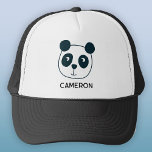 Boné Urso Panda Bonito Personalizado<br><div class="desc">Um pequeno urso panda divertido para fazer qualquer sorriso de amante de os animais com espírito de conservação. Arte original de Nic Squirrell. Altere o nome para personalizar.</div>