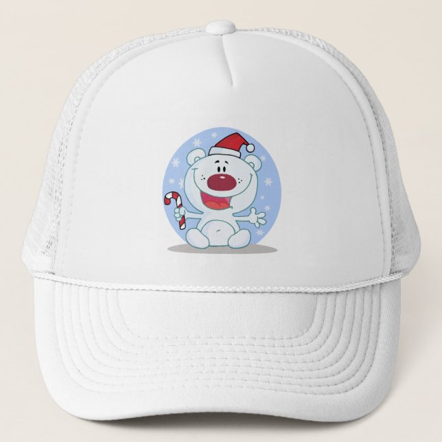 Boné Urso Polar Com Camisetas De Feriado De Canas De Ca (Frente)