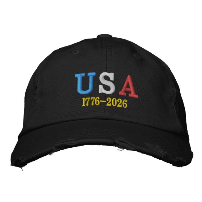 Boné USA 1776-2026 Semiquincentenário Bordado  (Frente)