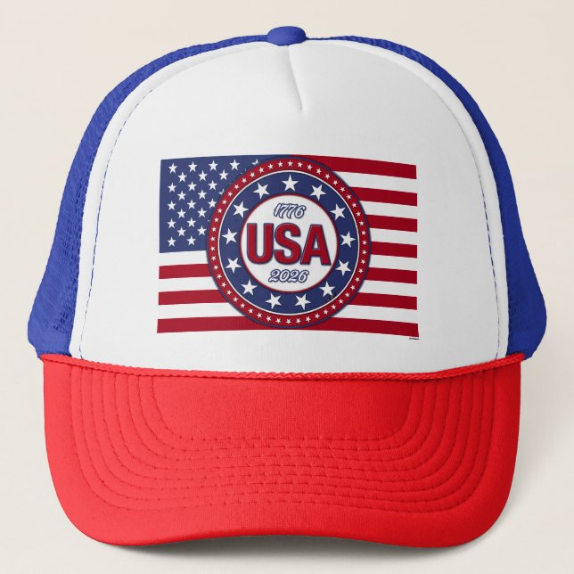 Boné USA 1776 - 2026 With USA Flag (Frente)