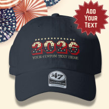 USA 2026 Stars Custom Text '47 Clean Up Hat