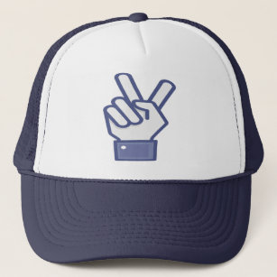 Boné V sinal de chapéu de caminhoneiro com símbolo de m