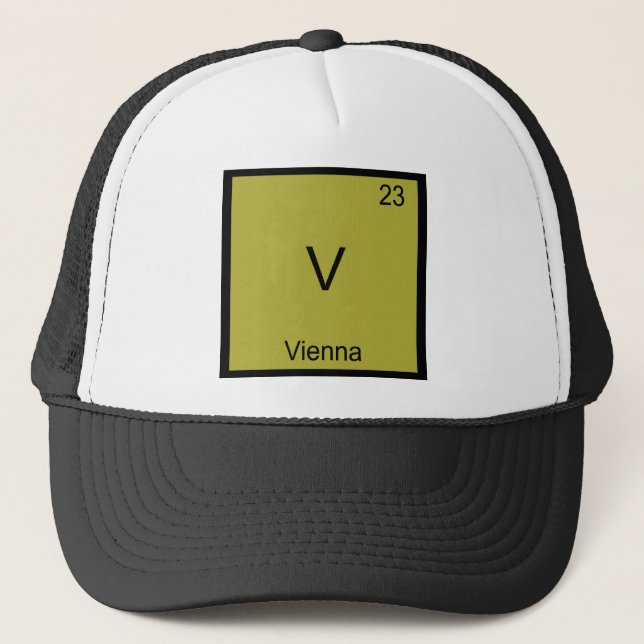 Boné V- Viena Camiseta do Símbolo do Elemento Químico D (Frente)