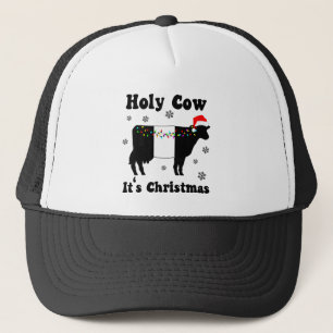 Boné Vaca de Natal Engraçada Abaixo Galloway Beltie Gif
