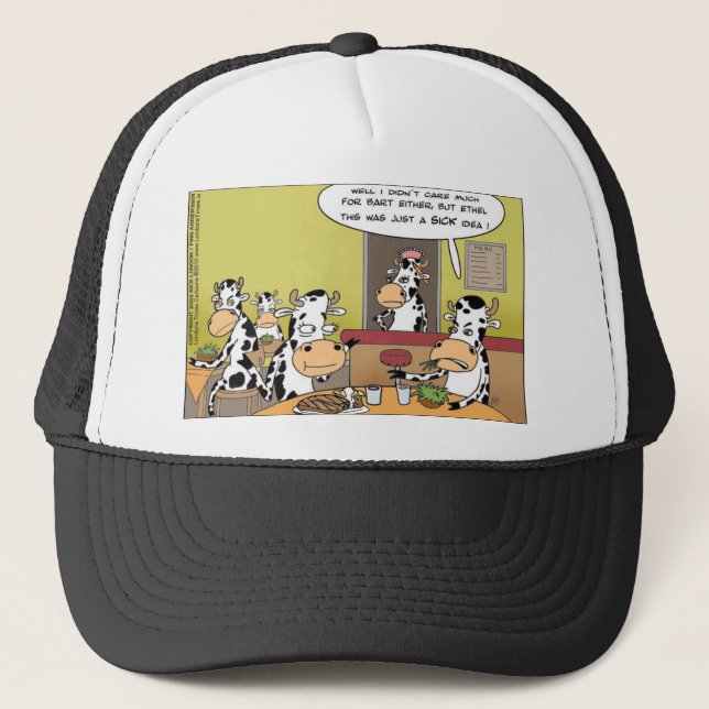 Boné Vacas Comendo Bife Camisetas Engraçadas Canecas Ca (Frente)