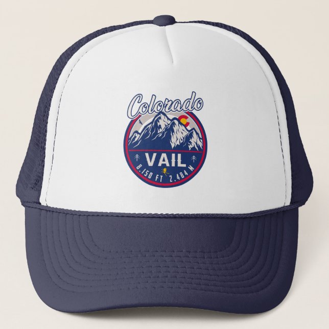 Boné Vail Colorado Mountain Retro Sunset Souvenirs (Frente)