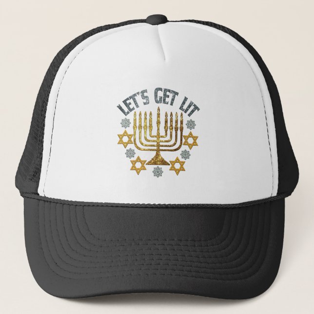 Boné Vamos Sai - Feliz presente de Feriado Judeu Hanukk (Frente)