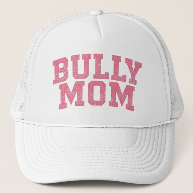 Boné Varsity Pink Bully Dog Mom | Bulldog Pitbull Mama (Frente)