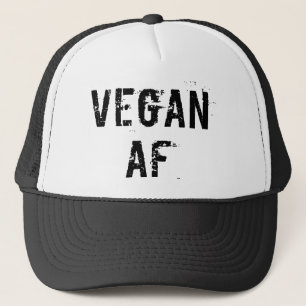 Boné Vegan AF Engraçado Impressão Preto