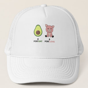 Boné Vegan Amante de os animais Come Avocado Porcos Amo