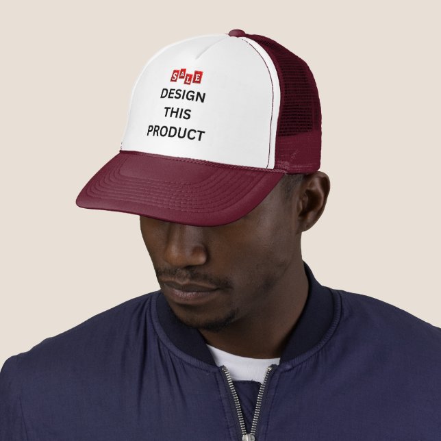 Boné VENDA! Trucker Hat - Branco e Marrom - Personaliza (In Situ)