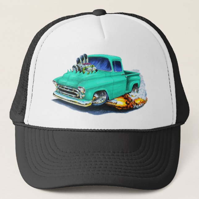 Boné Verde 1957 de Seafoam do recolhimento de Chevy (Frente)