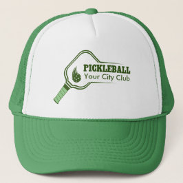 Boné Verde do Clube de Pickleball Personalizável
