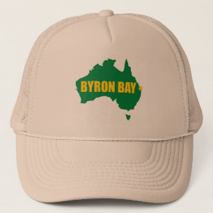 Boné verde e Dourado da baía de Byron do mapa
