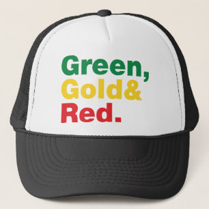 Boné Verde, ouro & vermelho