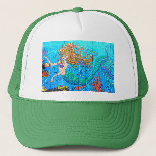 Boné verde redheaded da sereia