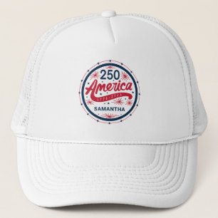 Boné Vermelho Branco e Azul 250º Aniversário da América