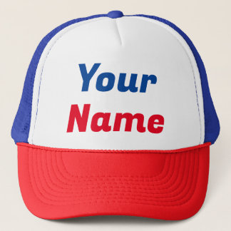 Boné Vermelho, Branco e Azul PERSONALIZÁVEL