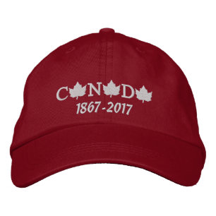 Boné Vermelho de Baseball 150 Bordado no Canadá