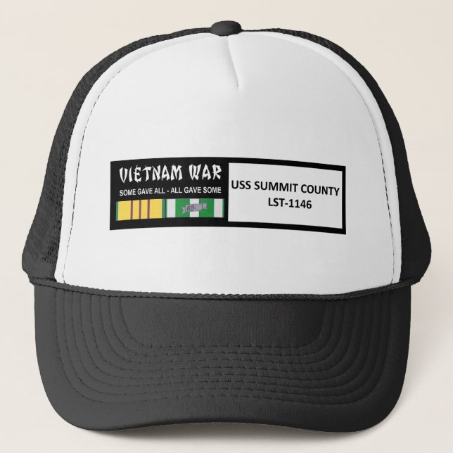 BONÉ VETERANO DE GUERRA DO VIETNAME DE USS O CONDADO DE (Frente)