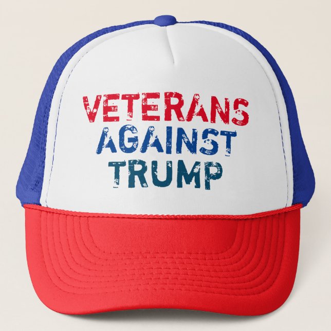 Boné Veteranos Contra Trump Trucker Hat (Frente)