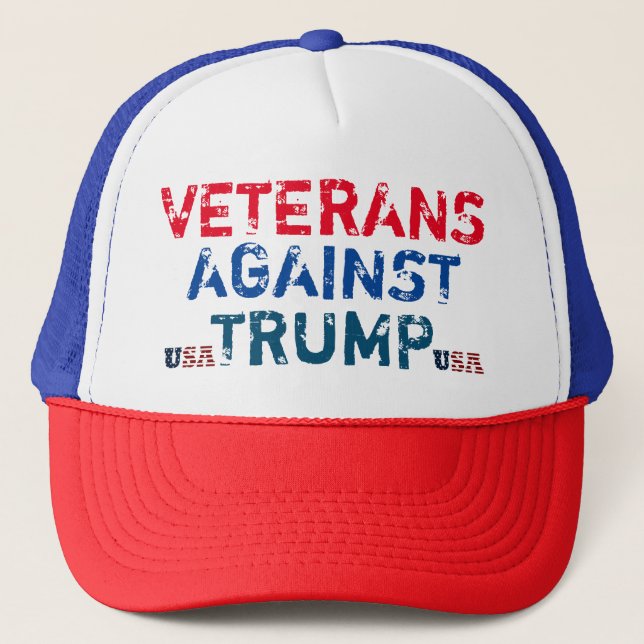 Boné Veteranos Contra Trump Trucker Hat (Frente)