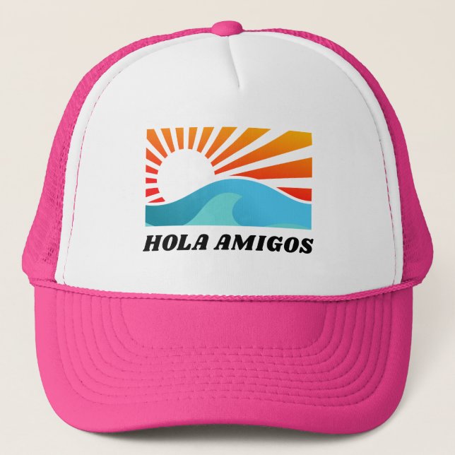 Boné Viagem de Amigas do México Festa de Solteira Hola  (Frente)