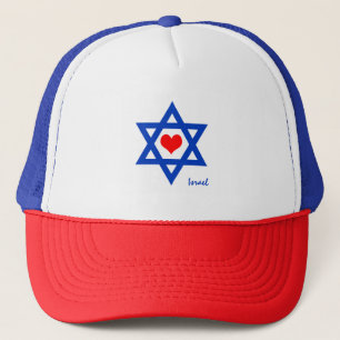 Boné viagem de bandeira israelense Heart & Love Israel 