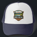 Boné Viagem de Ilustração do Parque Nacional Vulcânico<br><div class="desc">Lassen trabalho de arte de vetor vulcânico. O parque é rico em áreas hidrotermais como Bumpass Hell,  com seus acres de potes de lama borbulhante.</div>