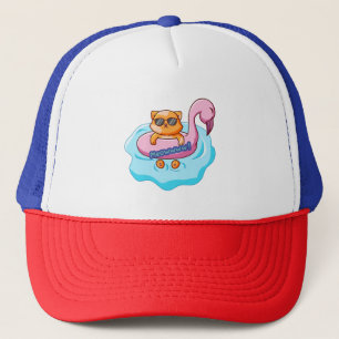 Boné vibes de verão da piscina de natação de gatos   de