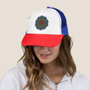 Boné Vibrante Padrão Floral e Geométrico de Mandala