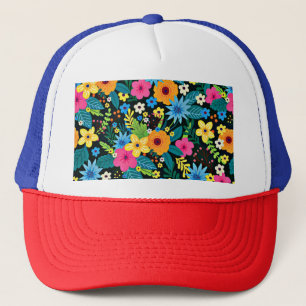 Boné Vibrantes Flores Ditsy Padrão Floral Design-43785