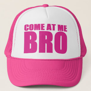 Boné VINDO EM MIM chapéu do camionista de BRO (rosa)
