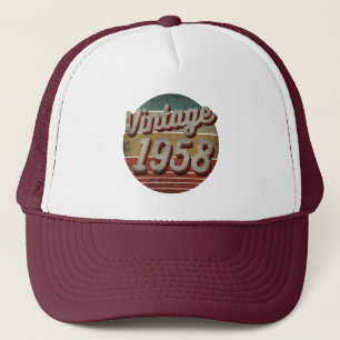 BONÉ VINTAGE 1958 HOMENS MULHERES PRESENTE DE ANIVERSÁR