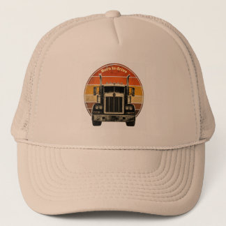 Boné Vintage Born To Drive Semi-Truck Retro Sunset