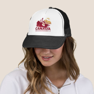 Boné Vintage Canada Viagem Country Map Maple Leaf