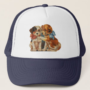 Boné Vintage Cute Valentine's Puppy Love, Two Dog Mutts