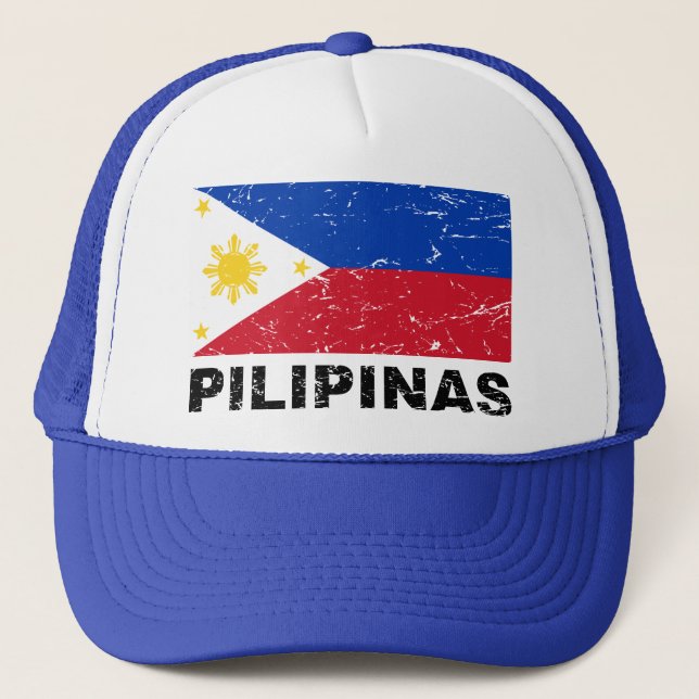 Boné Vintage da bandeira de Filipinas (Frente)