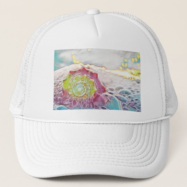 Boné Vintage Desenho T-Shirt Pink Yellow Seashell (Frente)