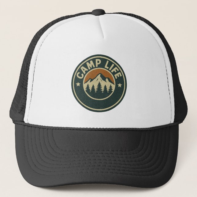 Boné Vintage em "Camp Life" Adventure Design (Frente)
