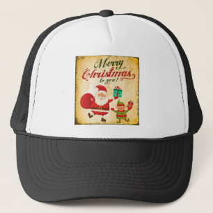 Boné Vintage Felry Christmas Dning Papais noeis e Elf