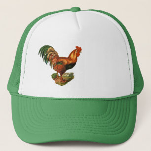 Boné Vintage Green Tail Feather Rooster Cockerel