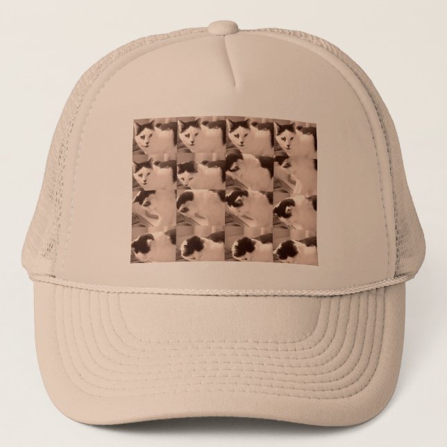 Boné Vintage Kitty Cat/Black & White Photo (Frente)