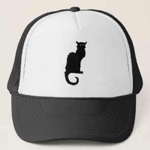 Boné Vintage o Dia das Bruxas, gato preto de Nouveau da