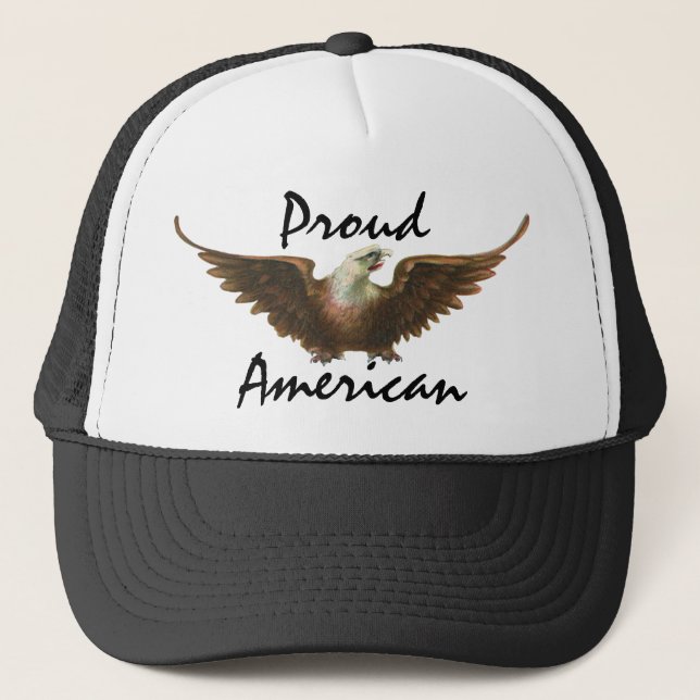 Boné Vintage Patriotism American Bald Eagle Bird Voando (Frente)