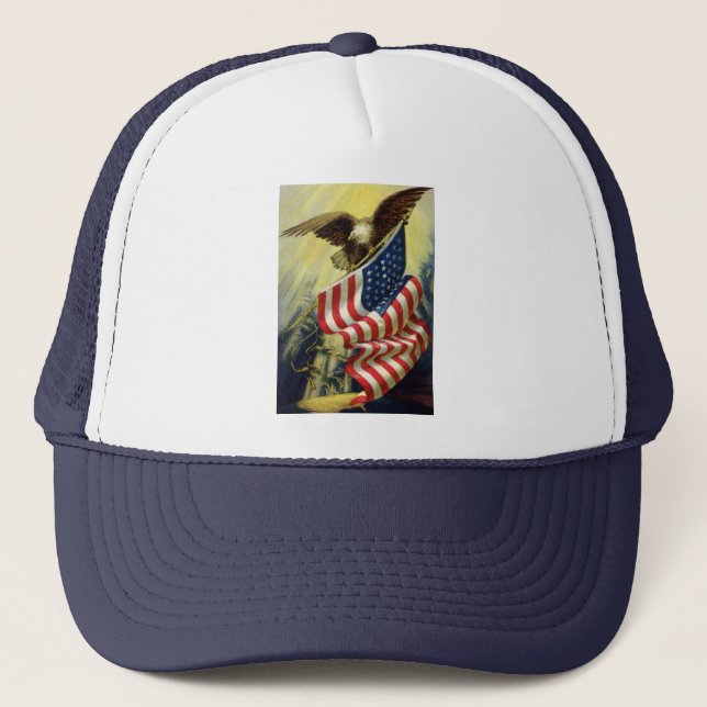 Boné Vintage Patriotismo, Patriótica Águia Americana Ba (Frente)