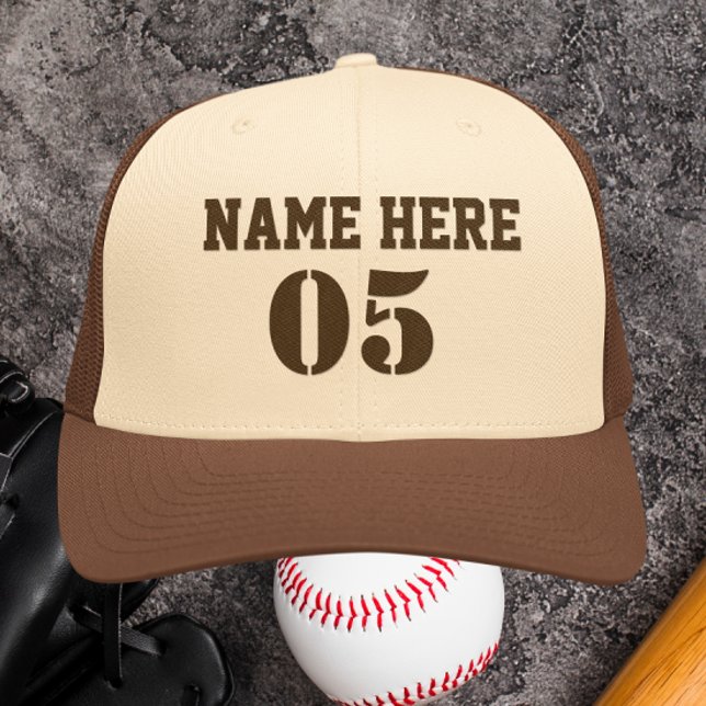 Boné Vintage Personalizado Nome do Baseball Número Retr (Criador carregado)