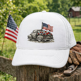 Boné Vintage Pickup Truck Flag 